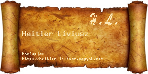 Heitler Líviusz névjegykártya
